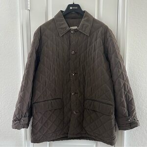 Prima Opera Mens Quilted Brown Jacket Size 54 Polyester & Polyamide
